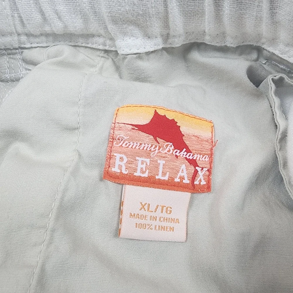Tommy Bahama Pants Mens XL White Linen On The Beach Relax Drawstring Resort